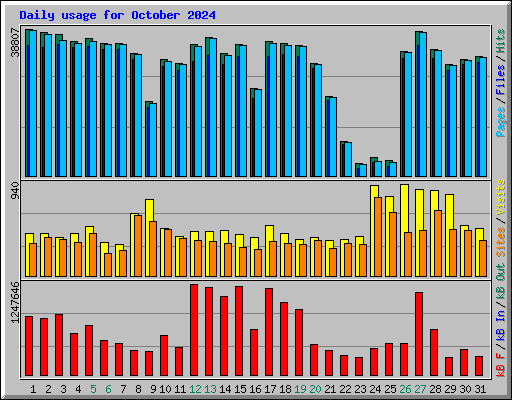 Daily usage for October 2024