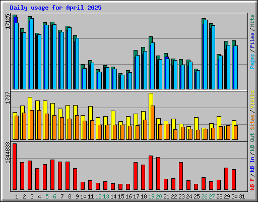 Daily usage for April 2025