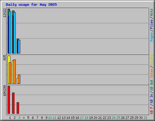 Daily usage for May 2025