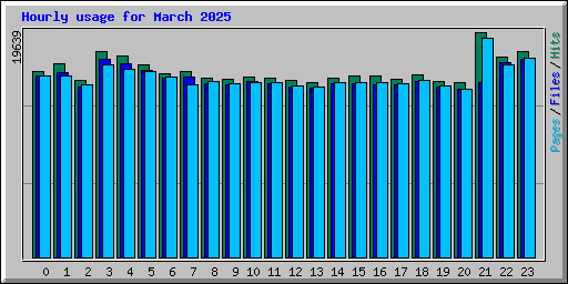 Hourly usage for March 2025